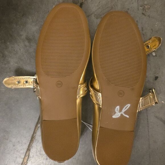 BRAND NEW STEVE MADDEN BALLET WITH STRAP CHIC GOLD MARY JANE - Picture 14 of 14